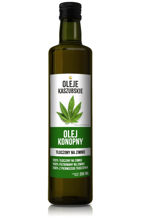 Olej konopny tłoczony na zimno 250ml Olej konopny tłoczony na zimno 250ml