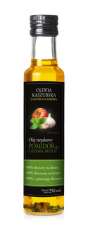 Olej rzepakowy tłoczony na zimno bazylia pomidor czosnek 250ml