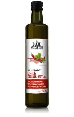 olej rzepakowy tłoczony na zimno chili czosnek bazylia 250ml