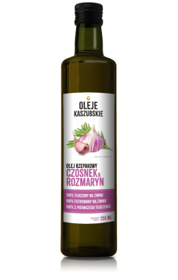 Olej rzepakowy tłoczony na zimno czosnek rozmaryn 250ml